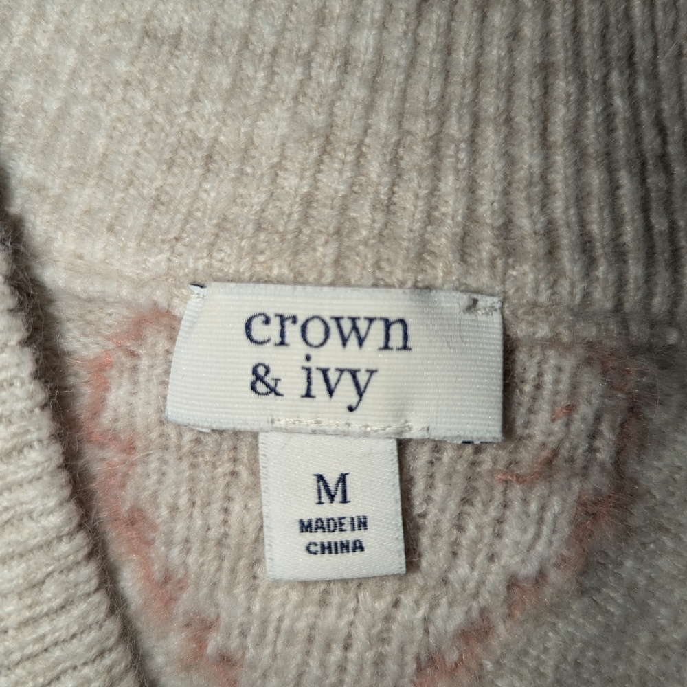 🩷♥️Crown& Ivy M Sweater Hearts - Picture 3 of 5